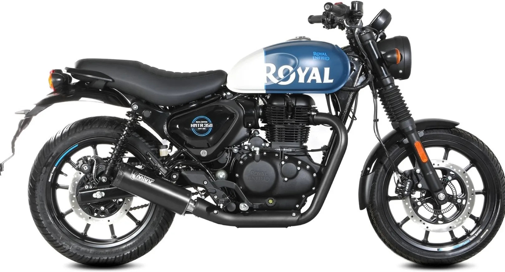 Exhaust Tip With Noise Certification Hr-1 Steel Black Carbon - Mivv Compatible With Royal Enfield Hntr 350 (2022-2024)