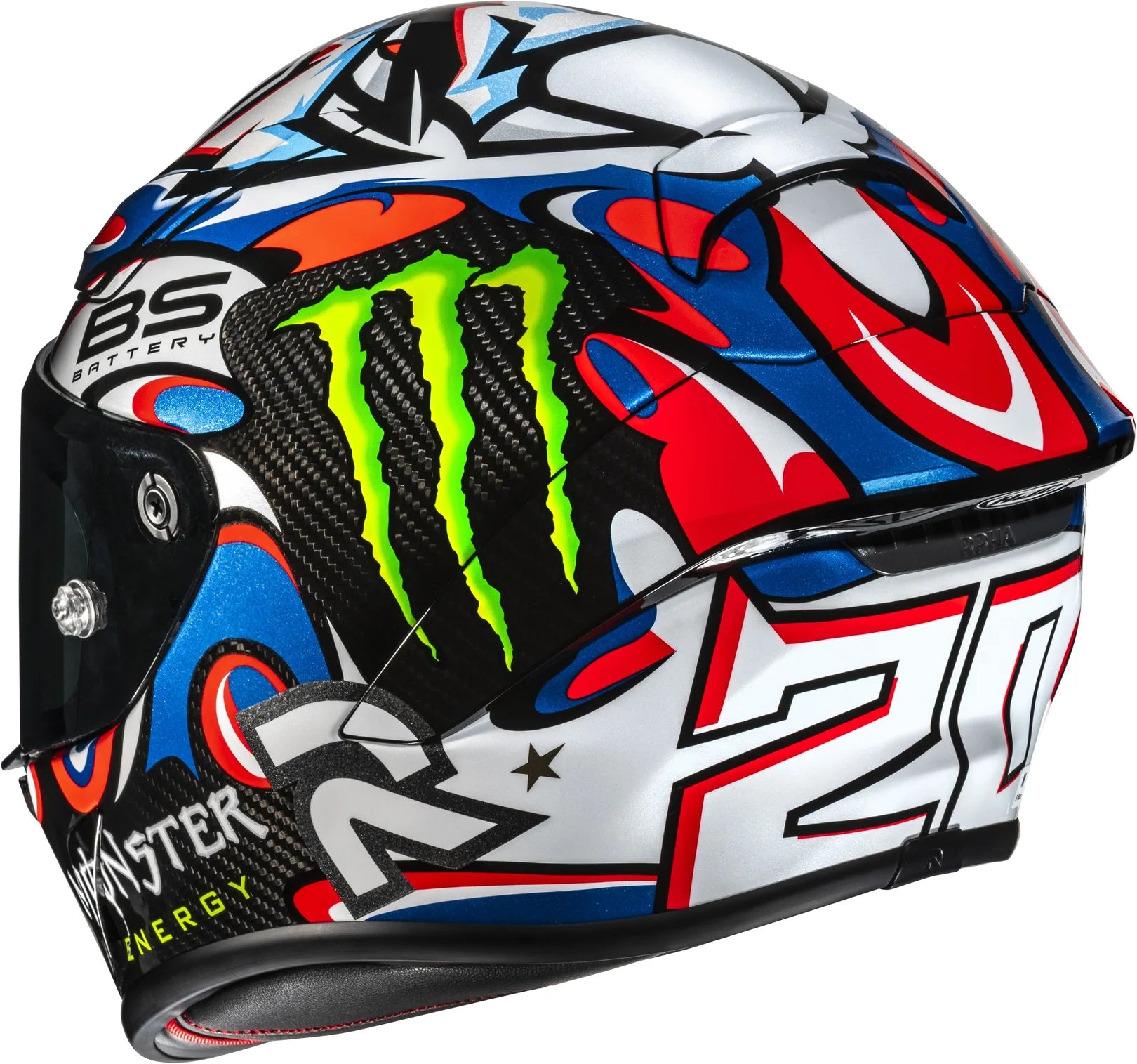 Full-Face Motorcycle Helmet Hjc Rpha 1 V2 Carbon P.I.M. Plus (Carbon/Aramid/Glass Fiber) Mc21 Quartararo Le Mans 3 Size 08 M