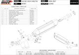Catalytic Exhaust Tip With Sound Certification Suono Stainless Steel Carbon - Mivv Compatible With Suzuki Gsx-R 750 (2006-2007)