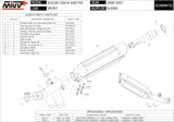 Non-Catalytic Exhaust Tip With Sound Certification Suono Steel Black Carbon - Mivv Compatible With Suzuki Gsx-R 750 (2006-2007)