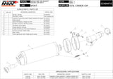 Exhaust Tip With Noise Certification Oval Carbon Carbon - Mivv Compatible With Suzuki Gsx 650 F (2008-2015)
