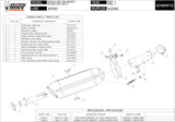 Exhaust Tip With Noise Certification Suono Steel Black Carbon - Mivv Compatible With Suzuki Gsx 650 F (2008-2015)