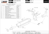 Exhaust Tip With Noise Certification Suono Steel Black Carbon - Mivv Compatible With Suzuki Gsr 750 (2011-2016)