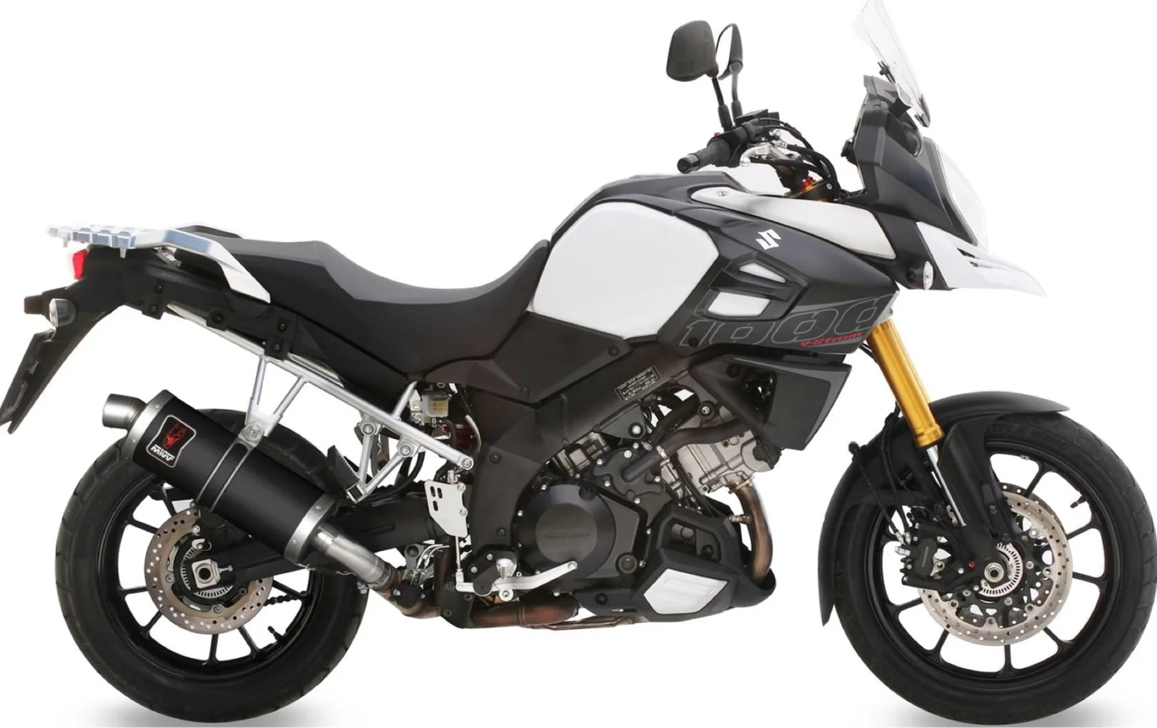 Exhaust Tip With Noise Certification Dakar Steel Black - Mivv Compatible With Suzuki V-Strom 1050 (2020-2024)