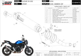 Exhaust Tip With Noise Certification Oval Titanium Carbon - Mivv Compatible With Suzuki Sv 650 (2016-2024)