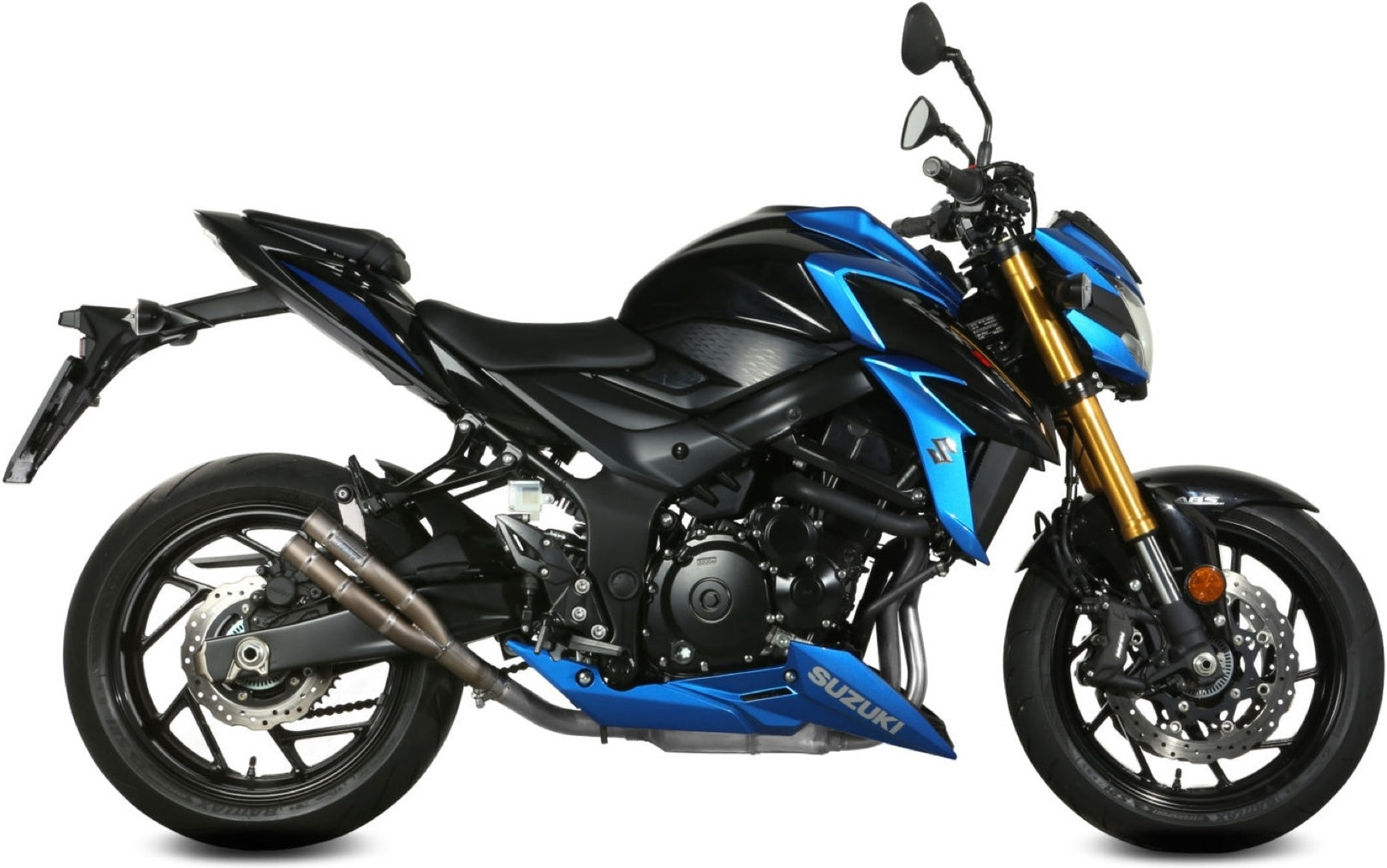 Uncatalysed Exhaust System Without Sound Certification Double Gun Stainless Steel - Mivv Compatible With Suzuki Gsx-S 750 (2017-2020)