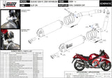 Dual Exhaust System With Sound Certification Oval Titanium Carbon - Mivv Compatible With Suzuki Gsx-R 1300 Hayabusa (2008-2017)