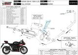 Complete Exhaust System Without Catalytic Converter And Without Sound Certification Suono Steel Black Carbon - Mivv Compatible With Suzuki Gsx-S 125 (2017-2020)