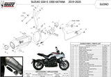 Exhaust Tip With Noise Certification Suono Steel Black Carbon - Mivv Compatible With Suzuki Gsx-S 1000 Katana (2019-2024)