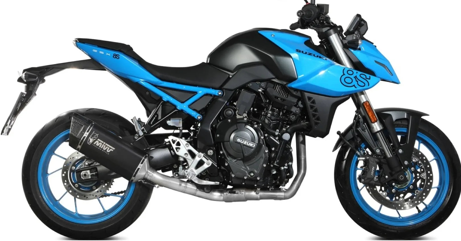 Complete Exhaust System Without Catalytic Converter And Without Sound Certification Sr-1 Steel Black - Mivv Compatible With Suzuki Gsx 8S (2022-2024)