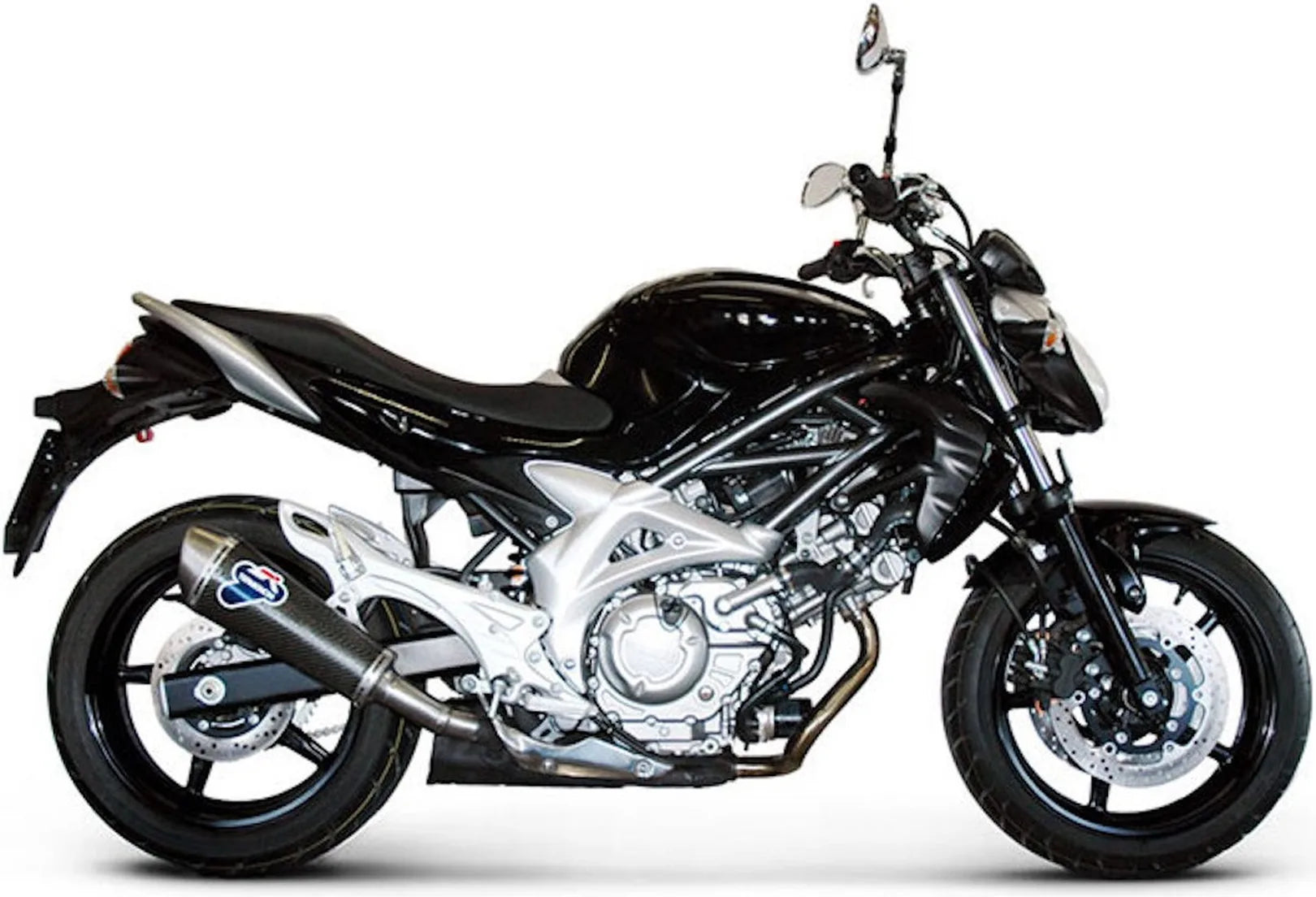 Exhaust Tip With Noise Certification Oval Carbon - Termignoni Compatible With Suzuki Gladius (2009-2019)