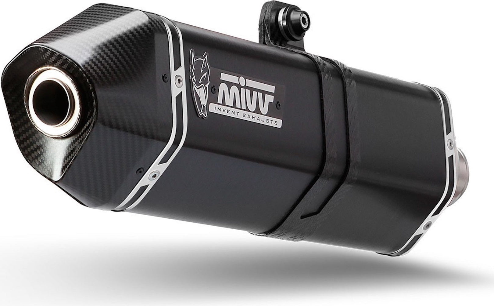 Non-Catalytic Exhaust Tip With Sound Certification Speed Edge Steel Black Carbon - Mivv Compatible With Kymco Ak 550 (2017-2020)