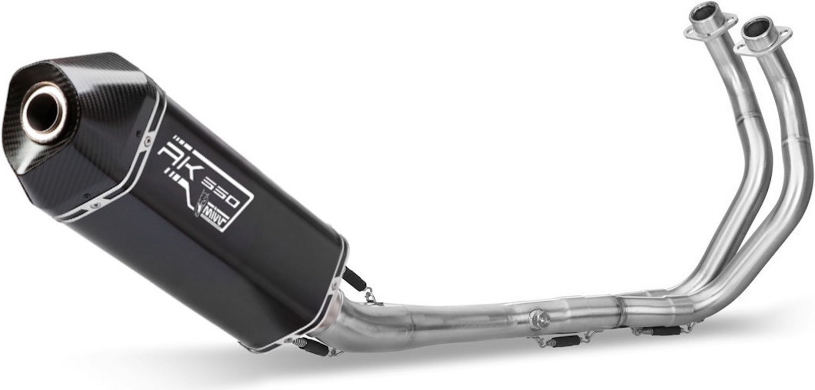 Complete Catalytic Exhaust System With Sound Certification Speed Edge Steel Black Carbon - Mivv Compatible With Kymco Ak 550 (2017-2020)