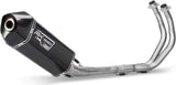 Complete Non-Catalytic Exhaust System With Sound Certification Speed Edge Steel Black Carbon - Mivv Compatible With Kymco Ak 550 (2017-2020)