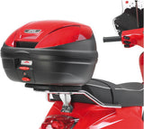 Monolock Black Tech Top Case - 30 Lt C30Nt Technopolymer - Givi Compatible With Piaggio Vespa Lx 50 - 125 - 150 (2005-2014)