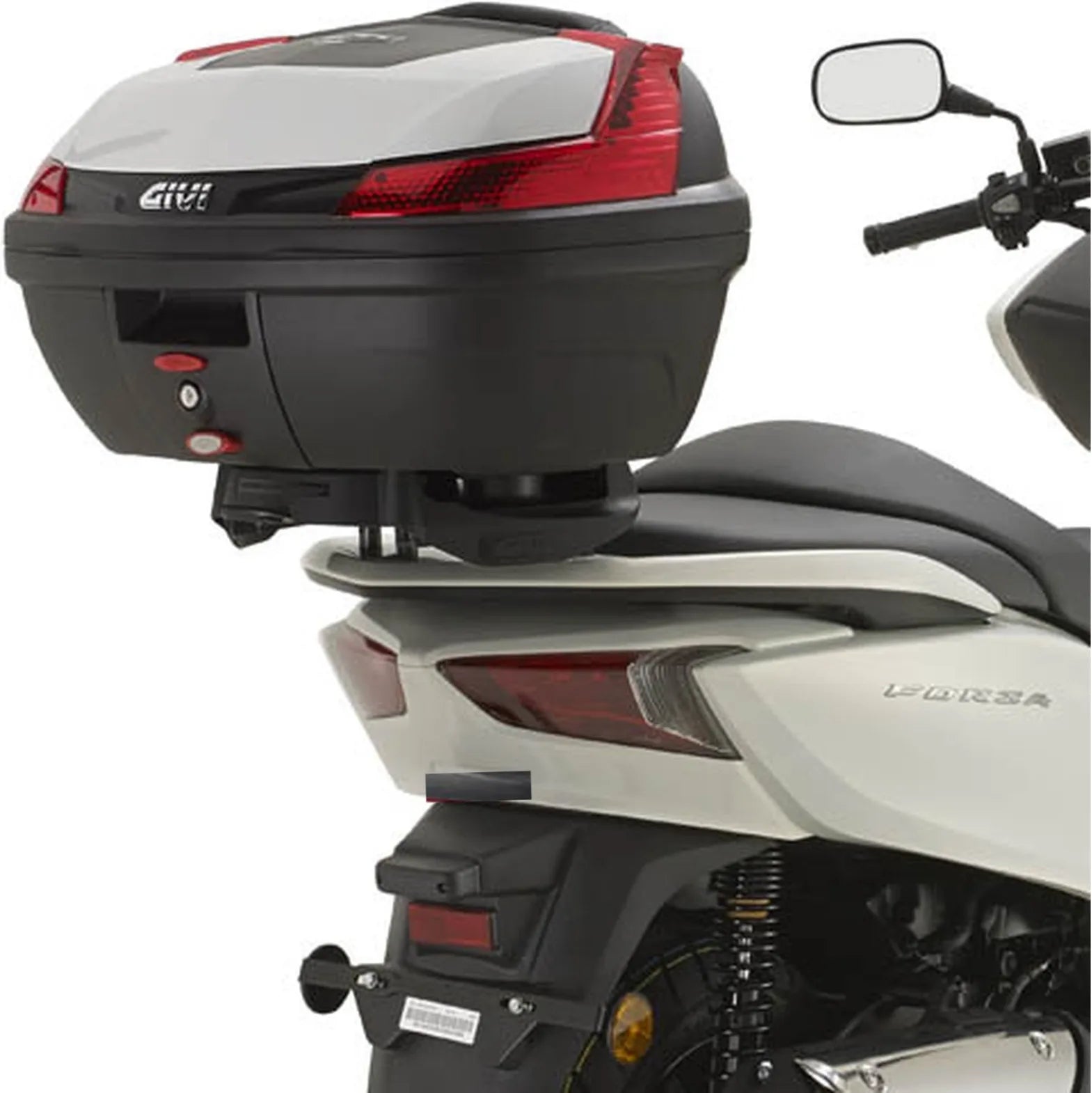 Monolock Alpina Black Aluminium Top Case - 44 Lt Alpina Aluminium - Givi Compatible With Honda Forza 300 Abs (2013-2017)