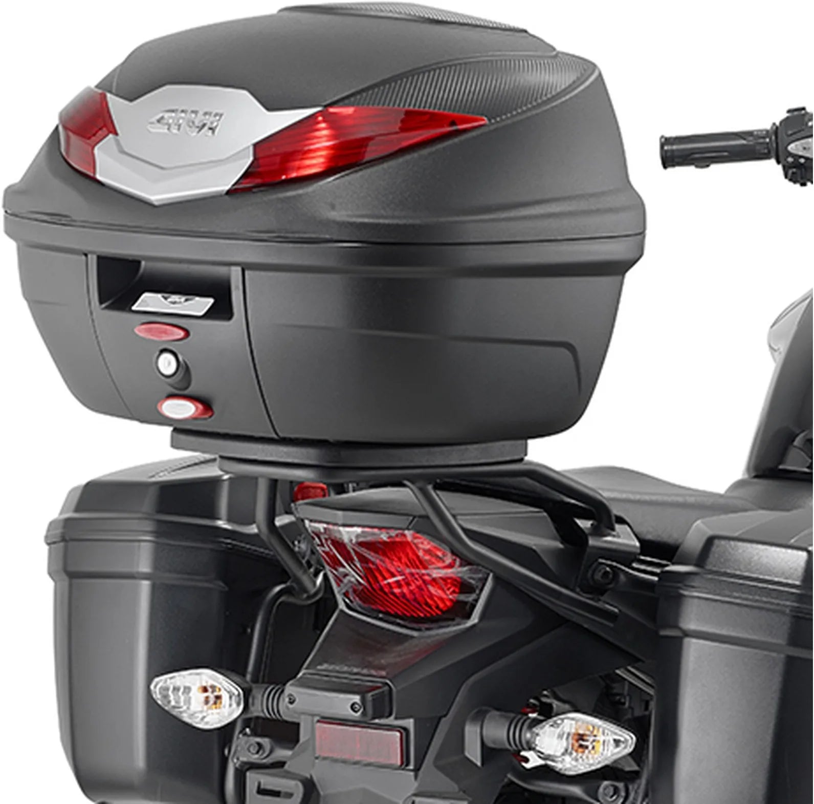 Monolock Black Tech Top Case - 30 Lt Technopolymer - Givi Compatible With Honda Cb 125 F (2015-2020)