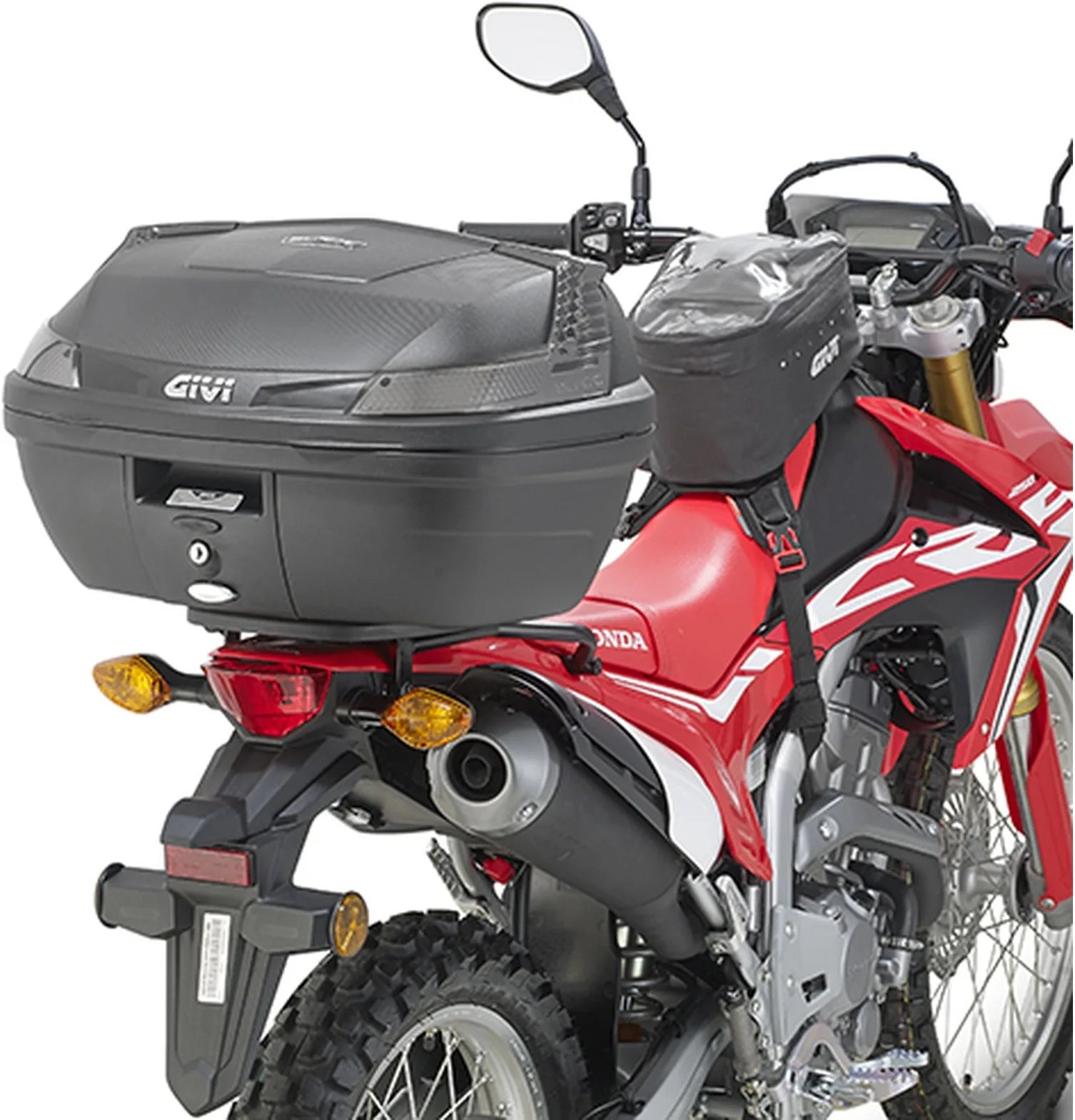 Monolock Black Tech Top Case - 30 Lt Technopolymer - Givi Compatible With Honda Crf 250 Rally (2017-2020)