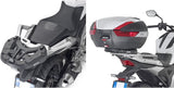 Monokey Carbon Look Top Case - 47 Lt For Original Rack Technopolymer - Givi Compatible With Honda Nc 750 X (2021-2024)