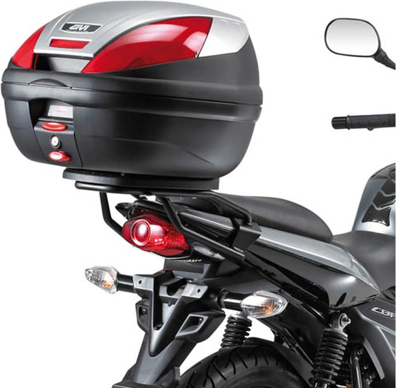 Monolock Black Tech Top Case - 30 Lt Technopolymer - Givi Compatible With Honda Cbf 125 (2009-2014)