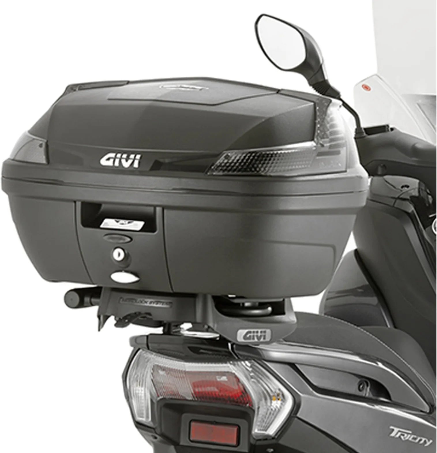 Monolock Black Tech Top Case - 30 Lt C30Nt Technopolymer - Givi Compatible With Mbk Tryptik 125 (2014-2017)
