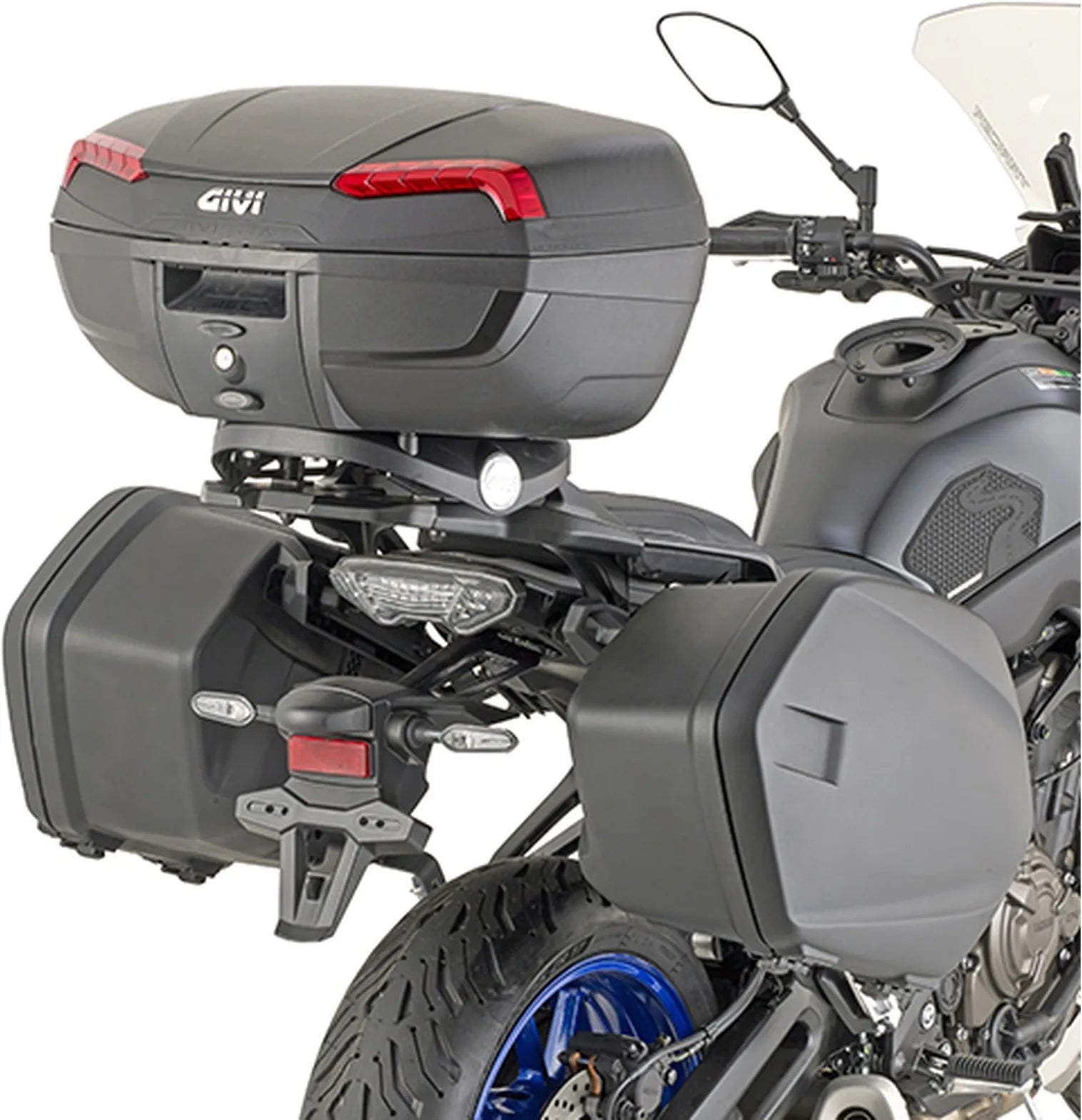 Monokey Black Top Case - 33 Lt For Original Rack Nylon - Givi Compatible With Yamaha X-Max 400 (2018-2021)