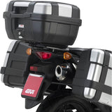 Monokey Trekker Black Aluminium Top Case - 52 Lt Trekker Aluminium - Givi Compatible With Suzuki Dl 650 V-Strom L2 L3 L4 L5 L6 (2011-2016)