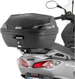 Monolock Vision Black Top Case - 34 Lt Vision Technopolymer - Givi Compatible With Suzuki Uh 125 - 200 Burgman L0 L1 L2 L3 (2006-2013)