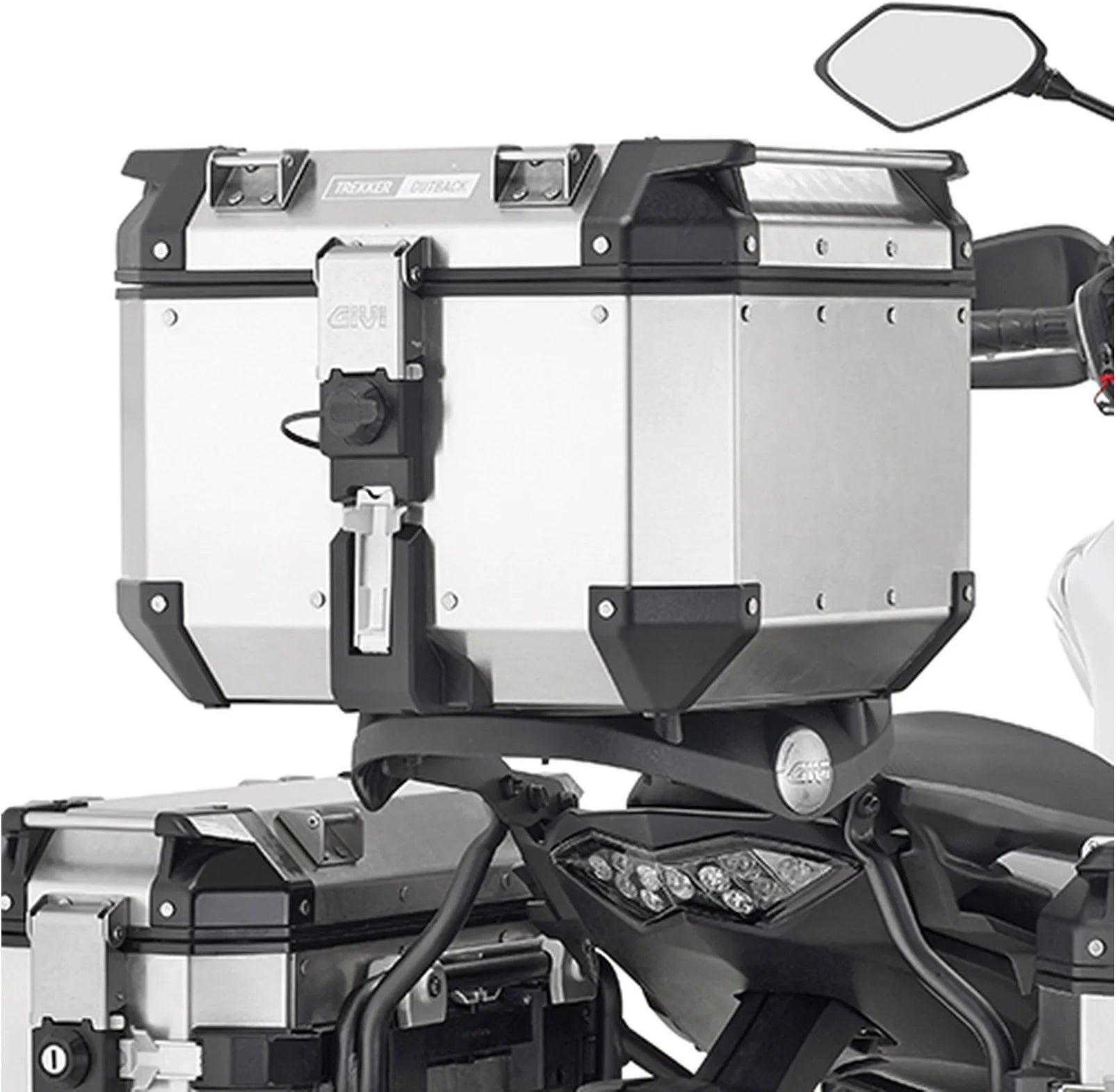 Monokey Trekker Alaska Aluminium Top Case - 44 Lt Trekker Alaska Aluminium - Givi Compatible With Kawasaki Versys 650 (2022-2024)