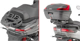 Monokey Black Tech Top Case - 40 Lt Technopolymer - Givi Compatible With Piaggio Mp3 350 - 400 - 500 Sport (2018-2021)