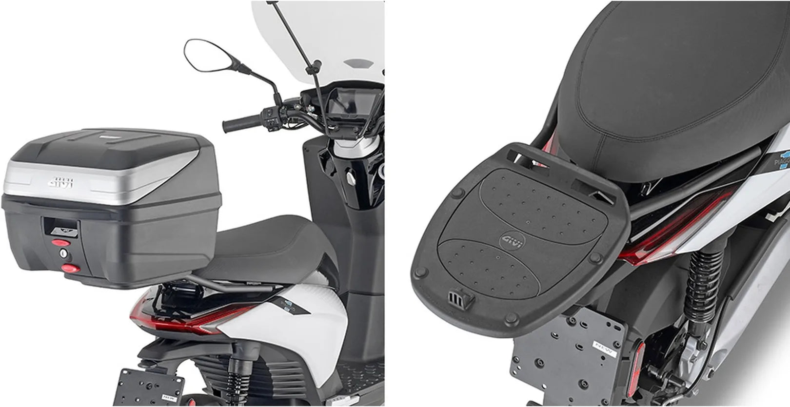 Monolock Vision Black Tech Top Case - 34 Lt Vision Technopolymer - Givi Compatible With Piaggio Electric 1 E (2021-2024)