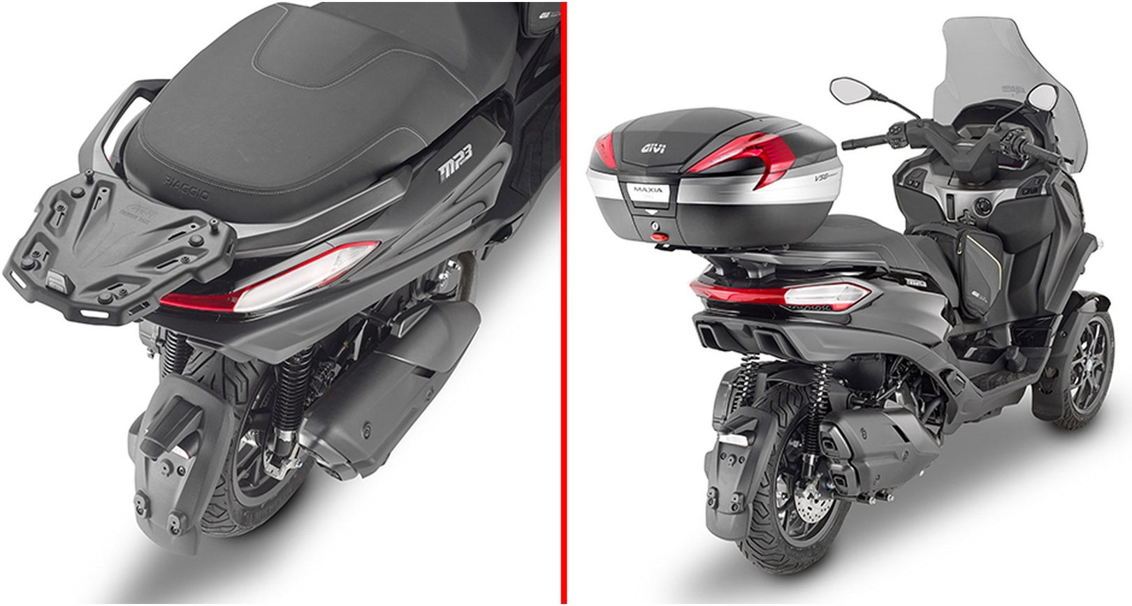 Monokey Trekker Dolomiti Black Aluminium Top Case - 46 Lt Trekker Dolomiti Aluminium - Givi Compatible With Piaggio Mp3 530 Exclusive Hpe (2022-2024)