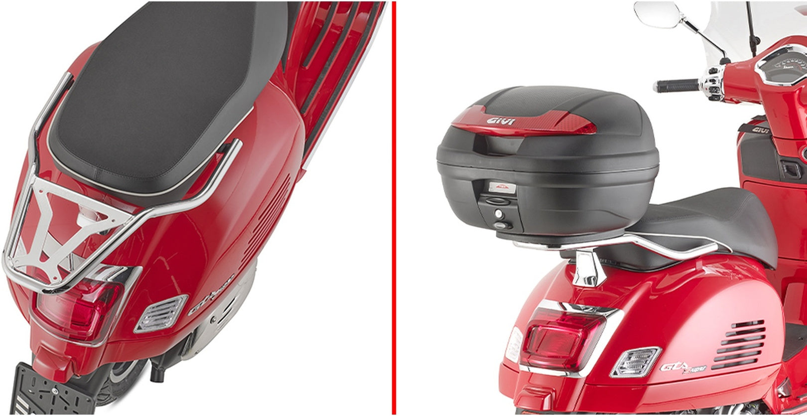 Monolock Silver Top Case - 32 Lt Technopolymer - Givi Compatible With Piaggio Vespa Gts 125 - 150 - 300 Super (2008-2022)