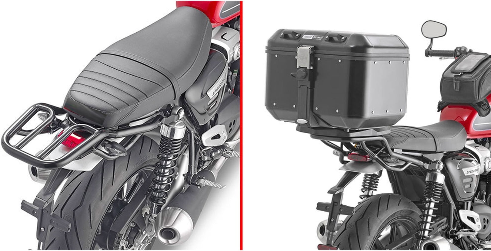 Monokey Trekker Outback Evo Smart Anodized Aluminium Top Case - 58 Lt Trekker Outback Evo Smart Anodized Aluminium - Givi Compatible With Triumph Speed Twin 1200 (2019-2020)