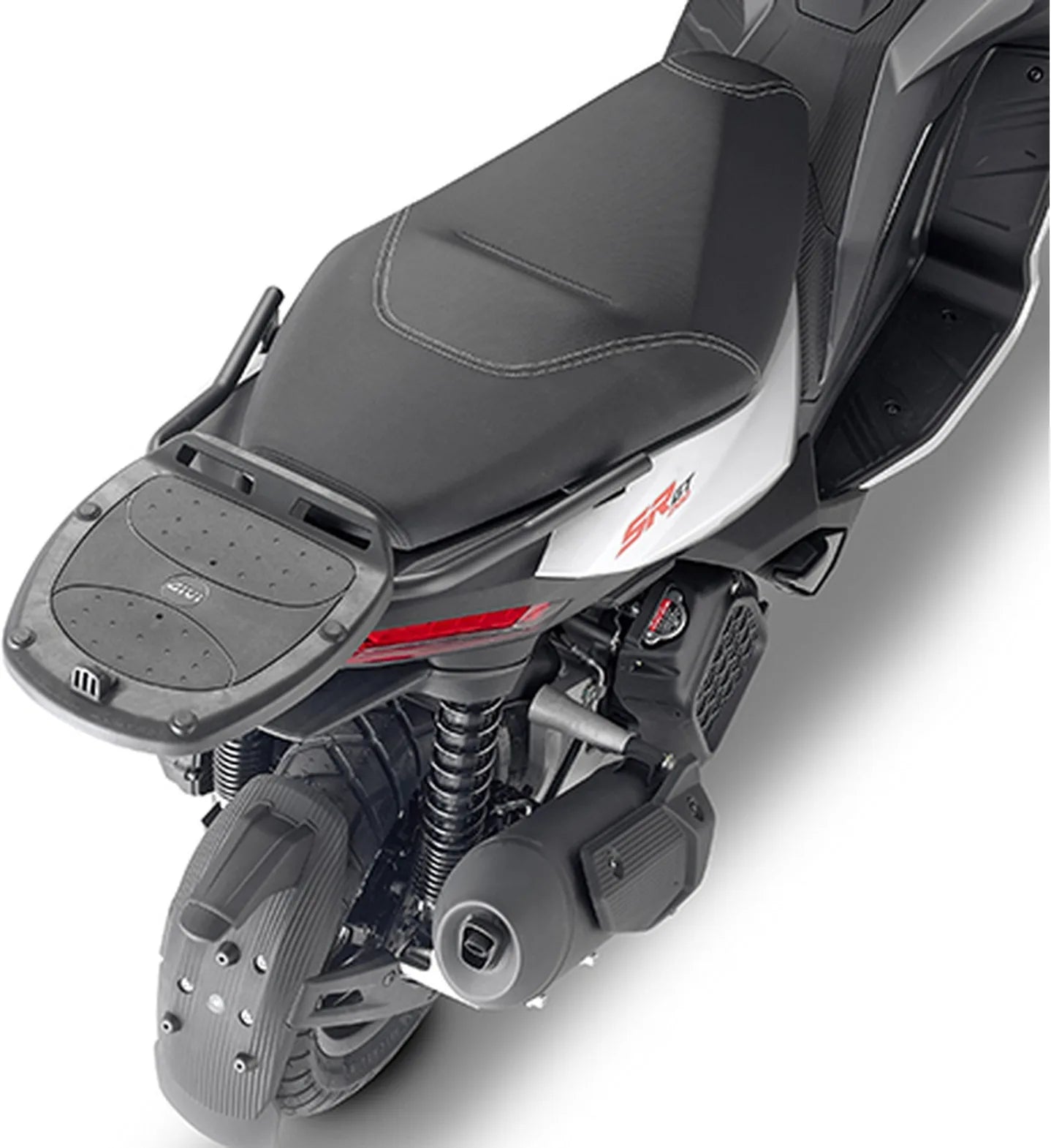 Monolock Riviera Triple Black Top Case - 46 Lt Riviera Technopolymer - Givi Compatible With Aprilia Sr Gt 125 - 200 (2022-2024)