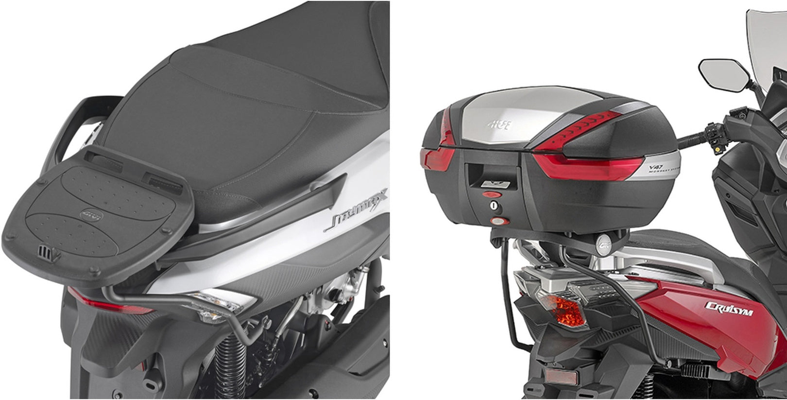 Monokey Trekker Lite Black Top Case - 52 Lt Trekker Lite Technopolymer - Givi Compatible With Sym Cruisym 300 (2017-2024)
