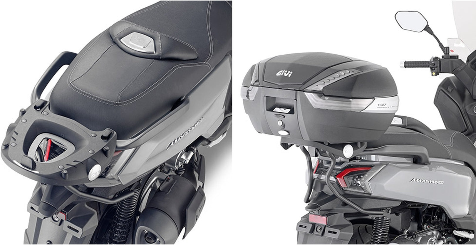 Monolock Alpina Black Aluminium Top Case - 44 Lt Alpina Aluminium - Givi Compatible With Sym Max Sym 400 (2021-2024)