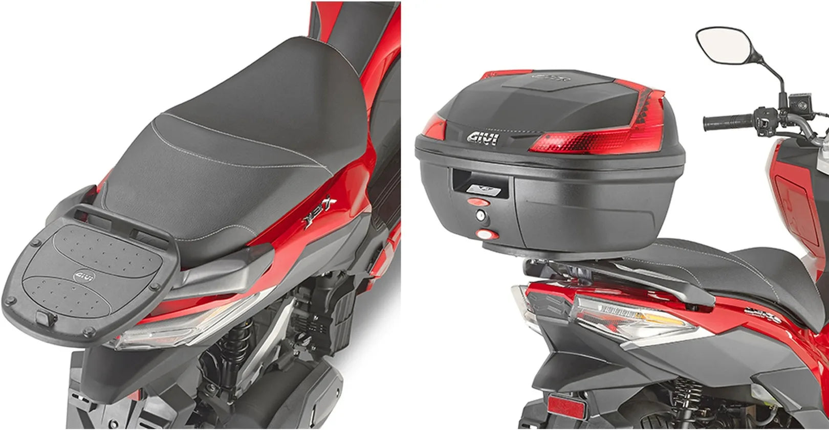 Monolock Riviera Black Top Case - 46 Lt Riviera Technopolymer - Givi Compatible With Sym Jet X 125 (2021-2024)