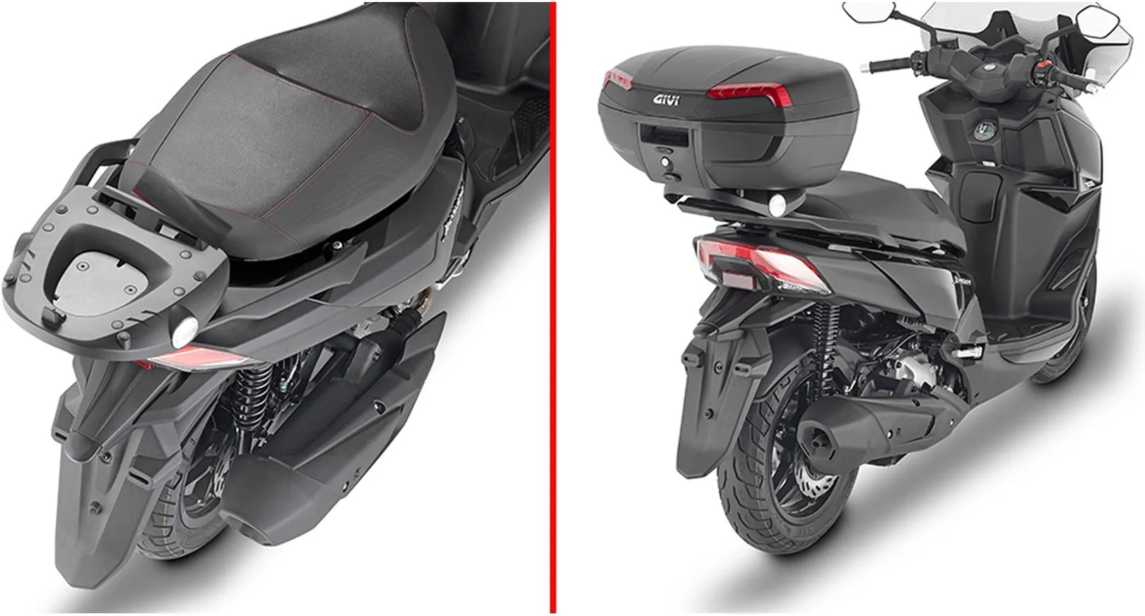 Monolock Riviera Triple Black Top Case - 46 Lt Riviera Technopolymer - Givi Compatible With Sym Joyride 300 (2022-2024)