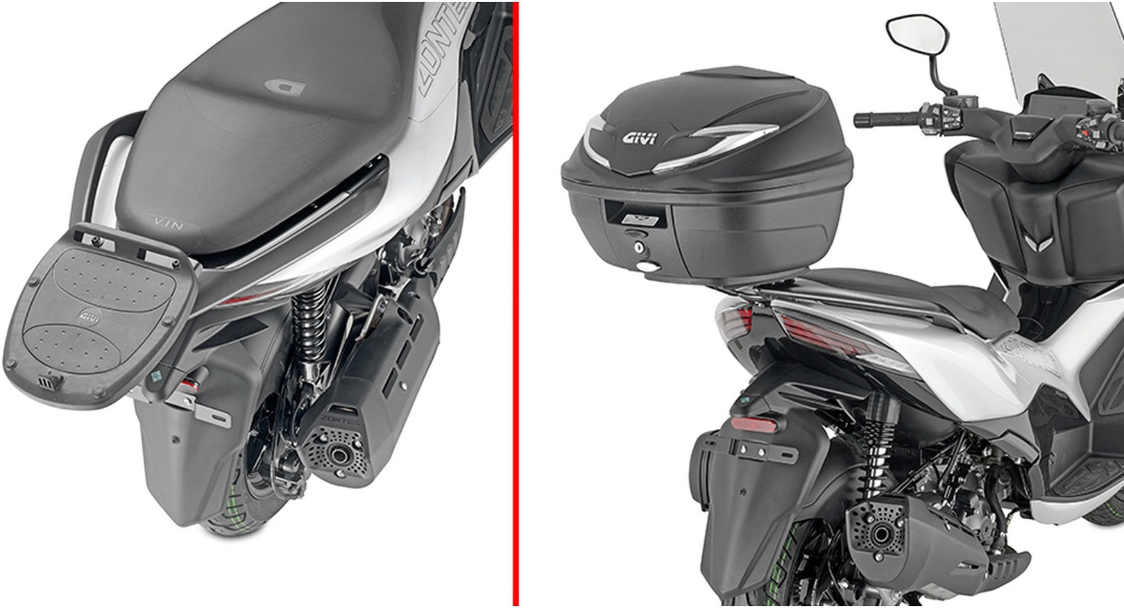 Monolock Simply Iv Black Top Case - 45 Lt Simply Iv Technopolymer - Givi Compatible With Zontes 350 D (2023-2024)