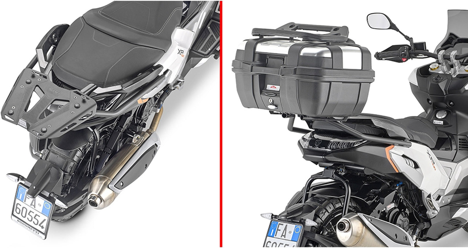 Monokey Trekker Outback Evo Smart Black Aluminium Top Case - 58 Lt Trekker Outback Evo Smart Aluminium - Givi Compatible With Peugeot Xp 400 Gt (2023)