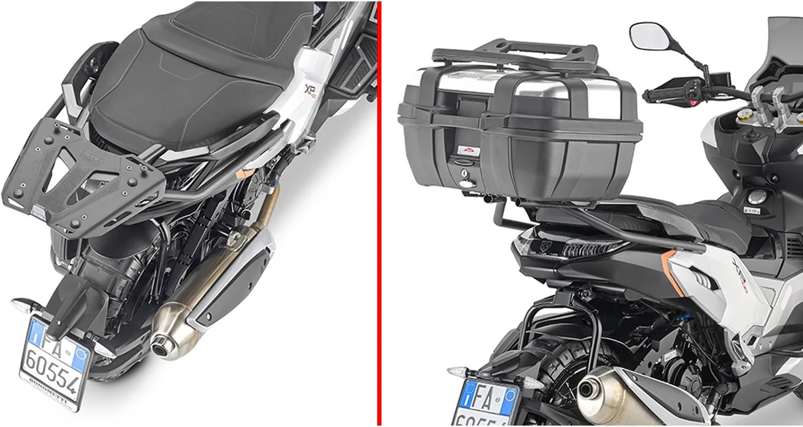 Monolock Riviera Triple Black Top Case - 46 Lt Riviera Technopolymer - Givi Compatible With Peugeot Xp 400 Gt (2023)