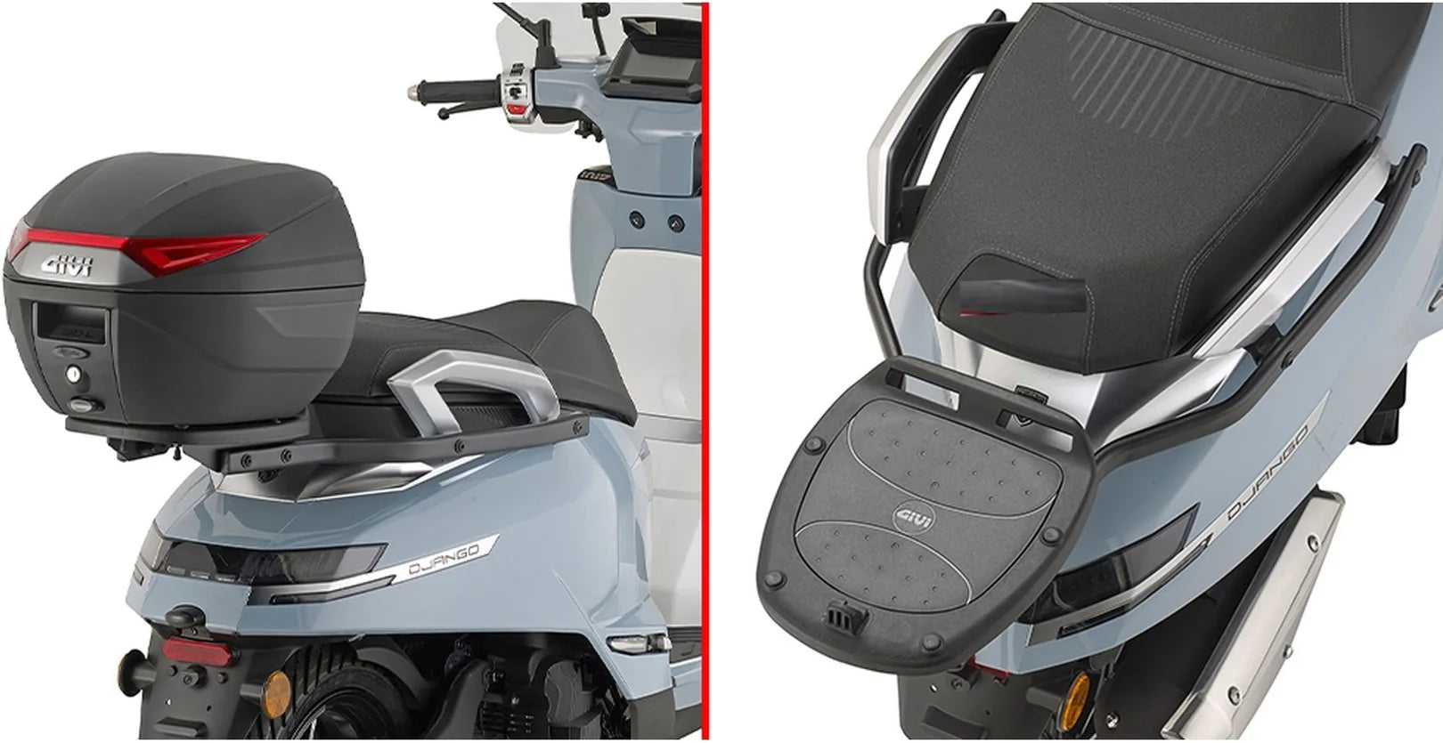 Monolock Riviera Black Tech Top Case - 46 Lt Riviera Technopolymer - Givi Compatible With Peugeot Django Evo 125 (2025)
