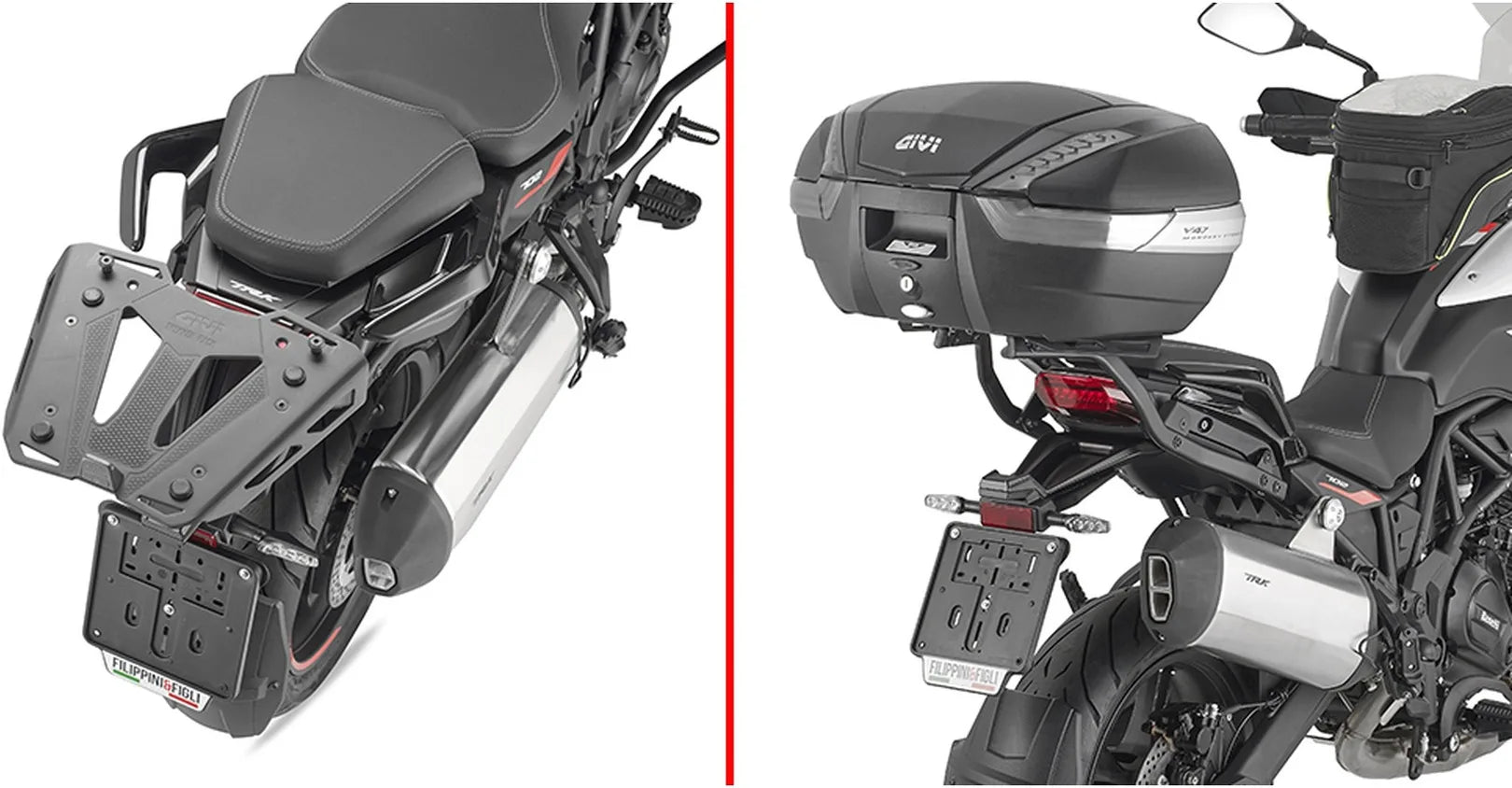 Monokey Black Top Bag - 40 Lt Nylon - Givi Compatible With Benelli Trk 702 X (2023-2024)