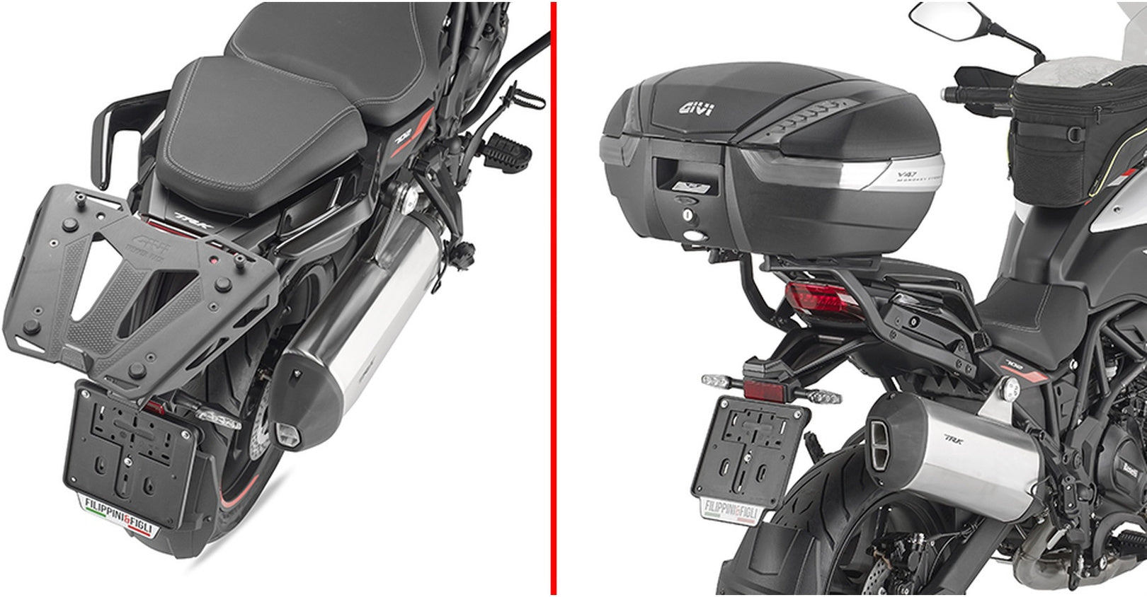 Monokey Aluminium Top Case - 47 Lt Technopolymer - Givi Compatible With Benelli Trk 702 X (2023-2024)