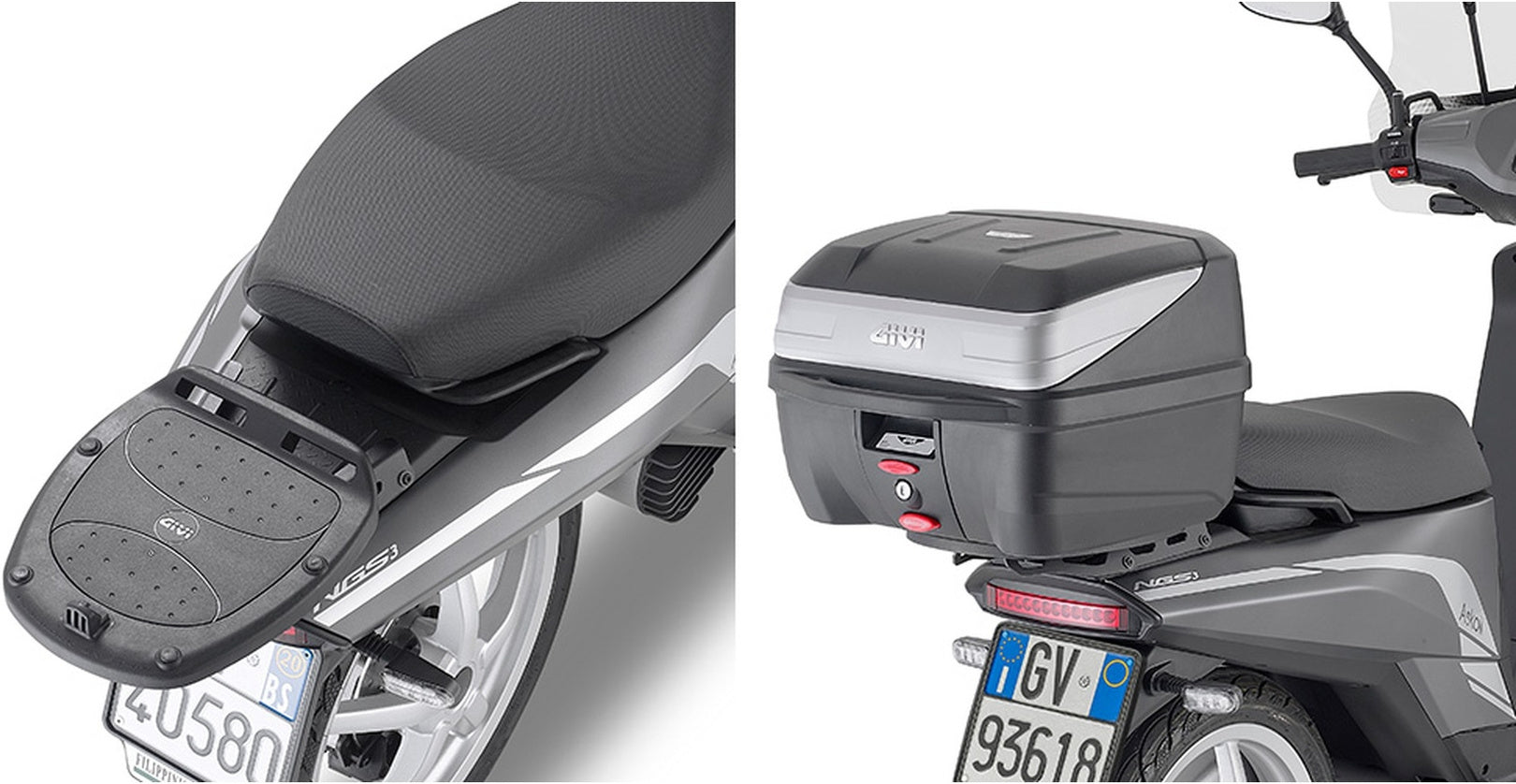 Monolock Vision Black Top Case - 34 Lt Vision Technopolymer - Givi Compatible With Askoll Ngs3 (2020-2024)