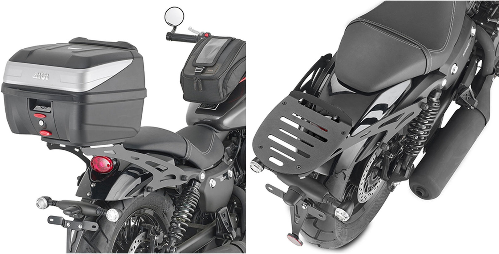 Monolock Riviera Triple Black Top Case - 46 Lt Riviera Technopolymer - Givi Compatible With Keeway V 302 C 300 (2023-2024)