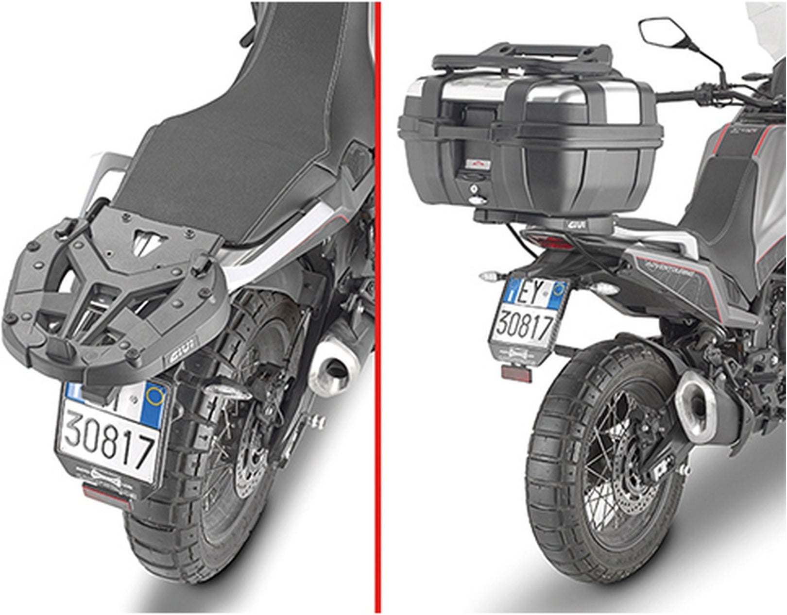 Monolock Vision Black Top Case - 34 Lt Vision Technopolymer - Givi Compatible With Moto Morini X-Cape 649 (2021-2024)
