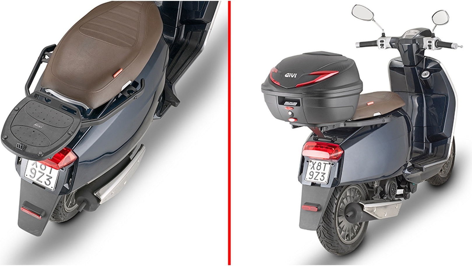 Monolock Black Top Case - 30 Lt Technopolymer - Givi Compatible With Lambretta V Special 50 - 100 - 200 (2022-2024)