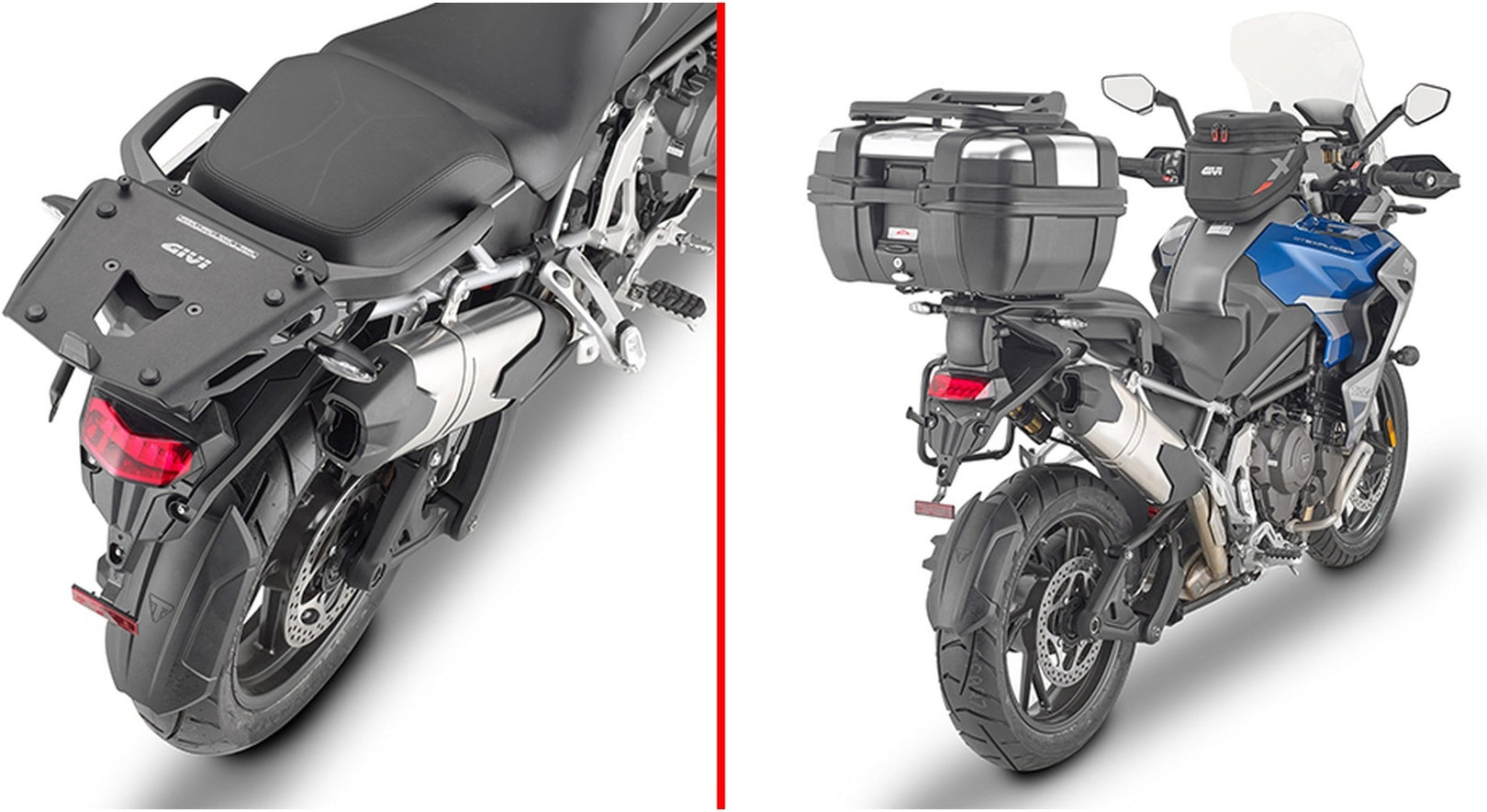 Monokey Trekker Outback Evo Smart Black Aluminium Top Case - 42 Lt Trekker Outback Evo Smart Aluminium - Givi Compatible With Triumph Tiger 1200 Rally Explorer (2022-2024)